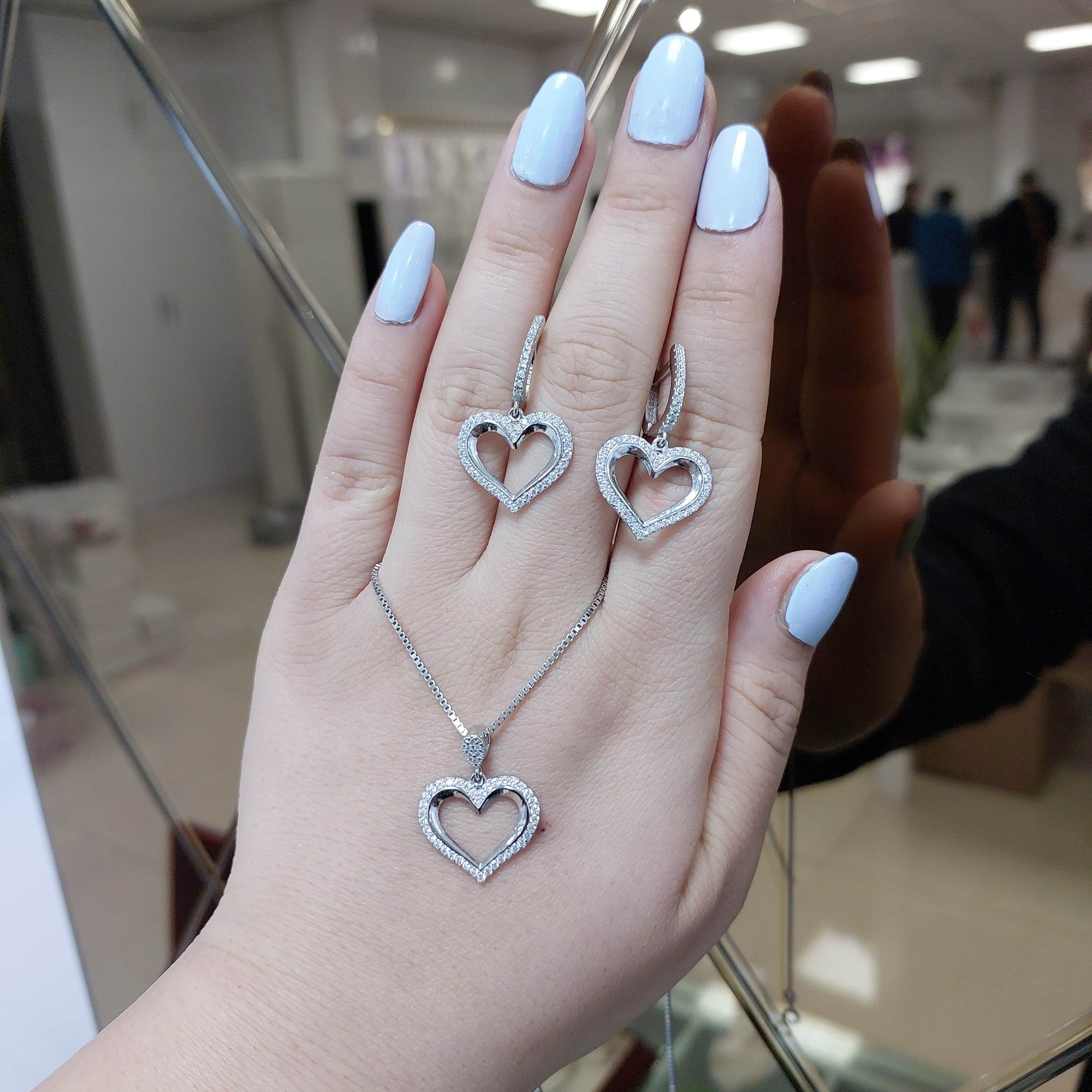 نیم ست نقره زنانه جی تی ای مدل قلب نیم ست نقره زنانه جی تی ای مدل قلب