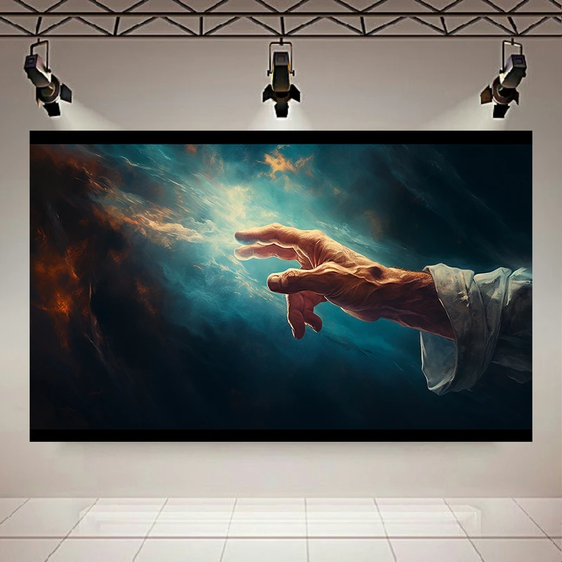 تابلو بوم طرح مخمل نقاشی دست الهی مدل لمس آسمان کد AR305357