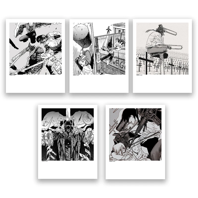 آویز تزیینی عرش مدل انیمه مرد اره ای Chainsaw Man کد Asa012 مجموعه 5عددی