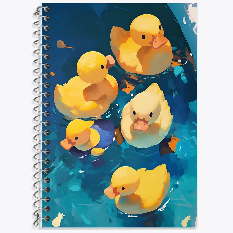 دفتر زبان 50 برگ خندالو مدل سه خط طرح اردک های بامزه کد N3787