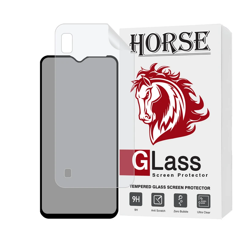 محافظ صفحه نمایش حریم شخصی هورس مدل FULLPRIVNANOH مناسب برای گوشی موبایل سامسونگ Galaxy A10 / M10 به همراه محافظ پشت گوشی
