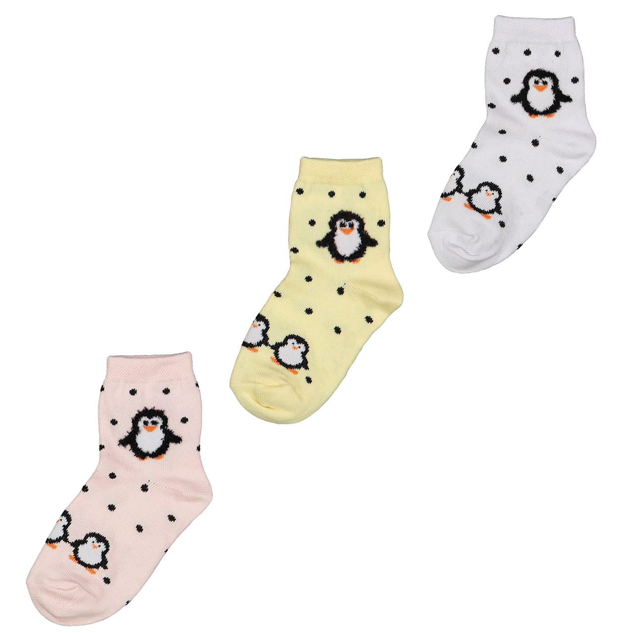 جوراب دخترانه مدل  پنگوئن کد 11 مجموعه سه عددی