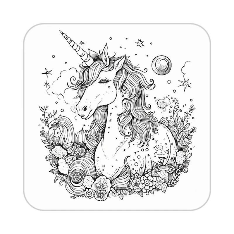 زیر لیوانی کاکتی طرح اسب تک شاخ و یونیکورن مدل mp31548