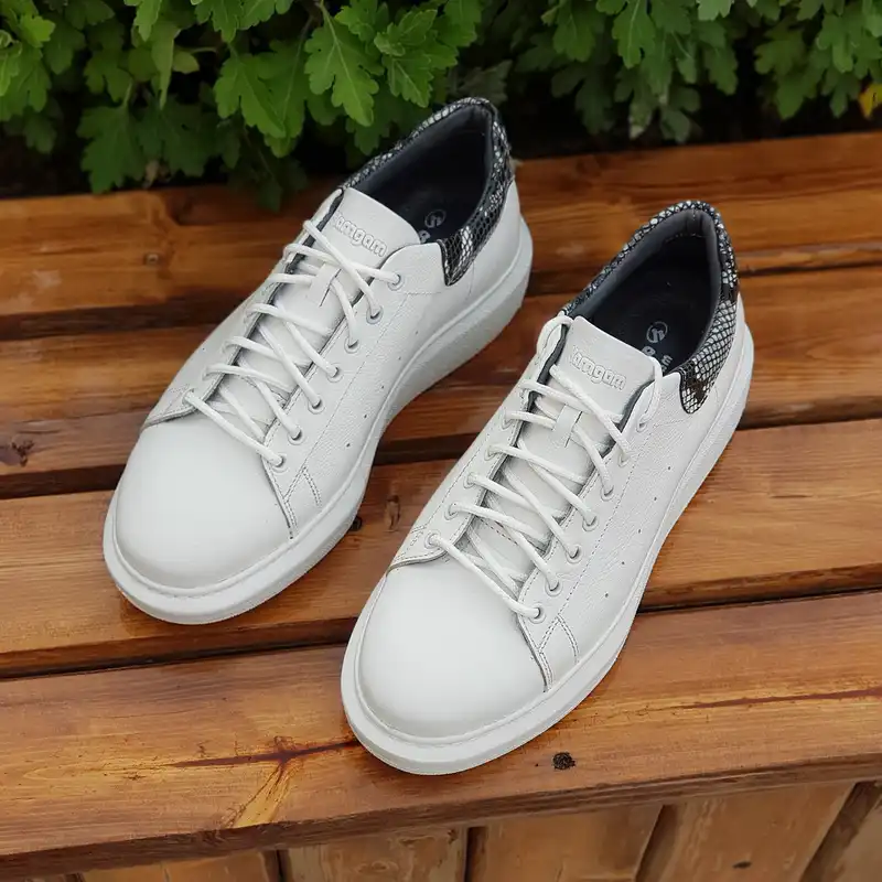 کفش روزمره زنانه مدل چرم طبیعی کد 00128 رنگ سفید