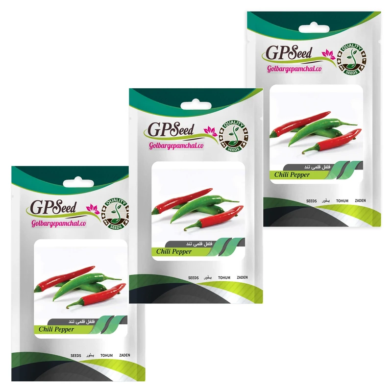 بذر فلفل قلمی تند گلبرگ پامچال کد GPF-121 مجموعه 3 عددی 