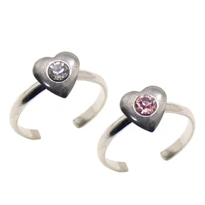 بند انگشتی زنانه طرح قلب کد RKH_1171 مجموعه 2 عددی