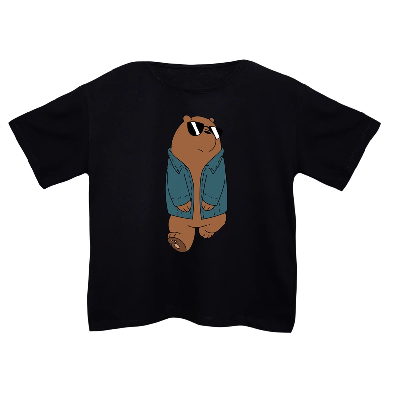 کراپ‌تی شرت آستین کوتاه زنانه مدل خرس