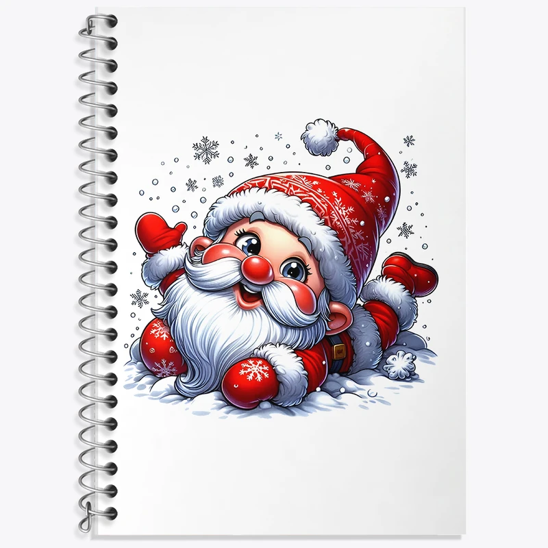 دفتر زبان 50 برگ خندالو مدل سه خط طرح بابانوئل و کریسمس کد F6780