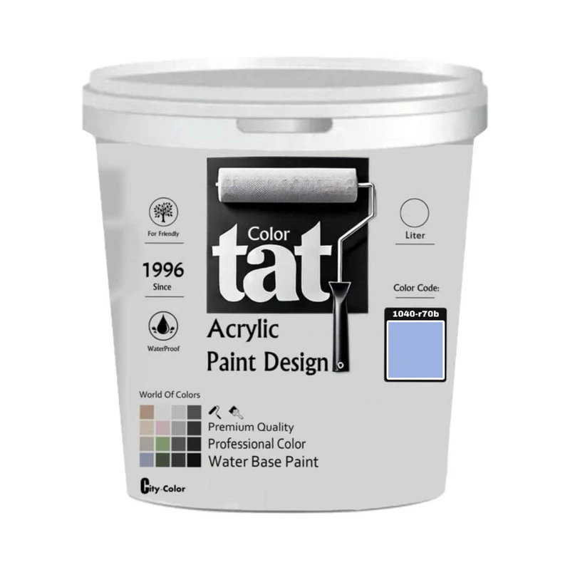 رنگ آبی آسمانی مات اکرولیک تات کد 1040-r70b حجم 4لیتر