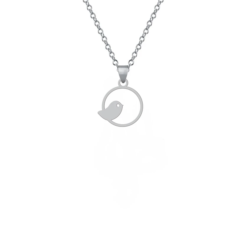 گردنبند زنانه هایکا مدل دایره و پرنده کد ha 975