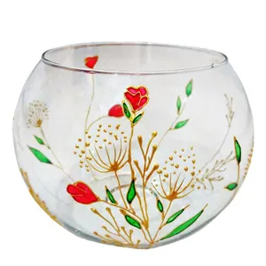 تنگ ماهی شیشه ای طرح شقایق کد 02