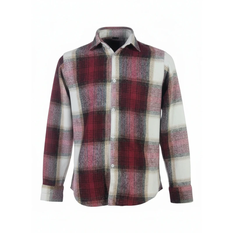 پیراهن آستین بلند یقه برگردان مردانه مدل بهمن