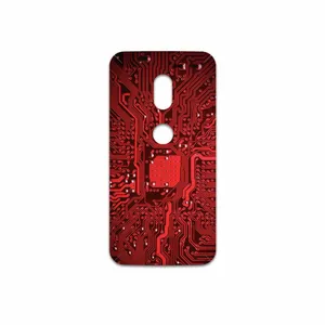 MAHOOT Red Printed Circuit Board Cover Sticker for Motorola Moto G4 Play