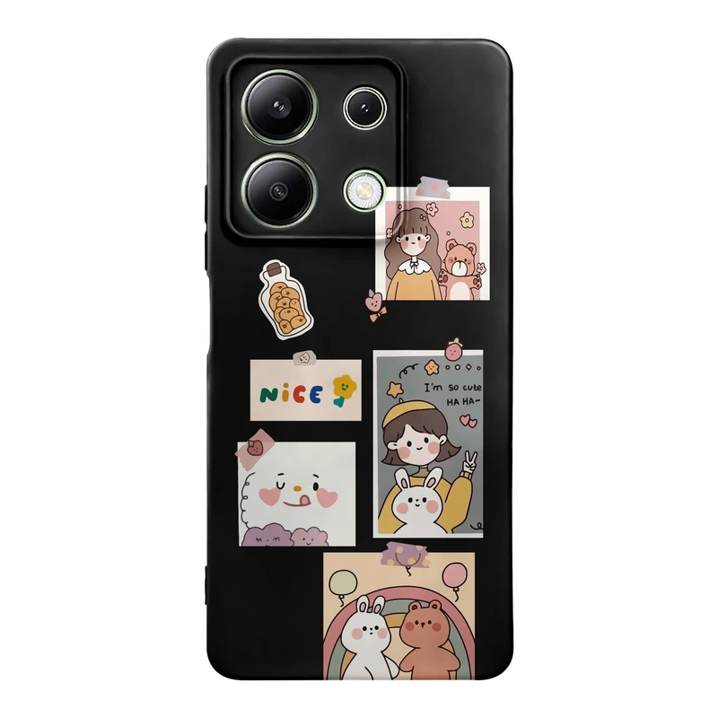 کاور قاب گارد طرح دختر و خرس کد t12590 مناسب برای گوشی موبایل شیائومی Redmi Note 13 4G