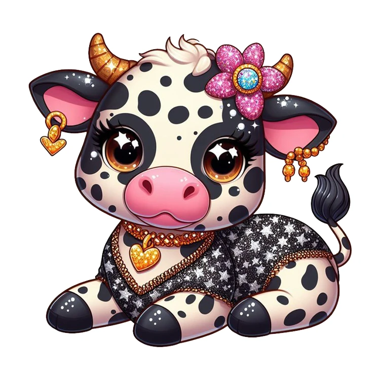 استیکر پارچه و لباس پاد آفرین مدل گاو کد 1347