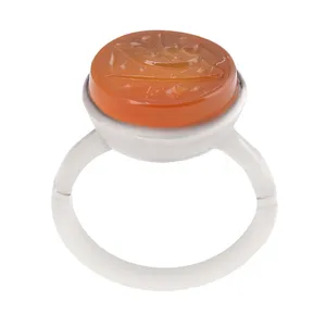 انگشتر نقره مردانه مدل عقیق یمانی رکاب دست ساز  کد AM_2482