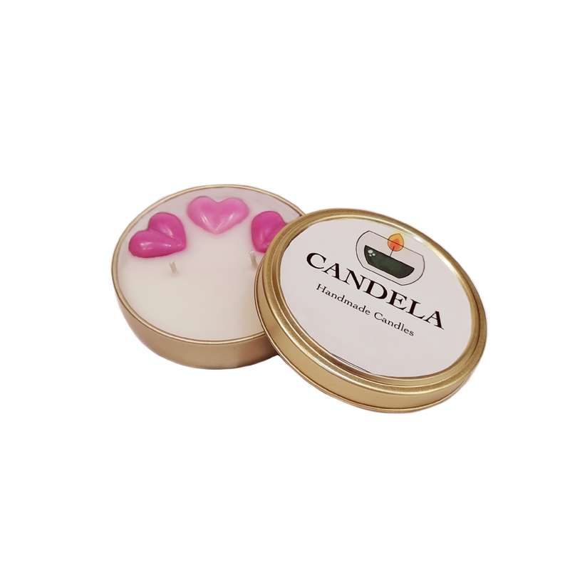 شمع دست ساز مدل حلبی قلبی