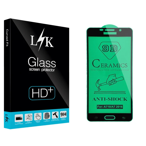 محافظ صفحه نمایش سرامیکی ال کی مدل Hard glass مناسب برای گوشی موبایل سامسونگ Galaxy A7 2016/A710