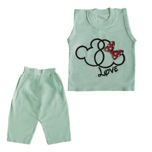 ست تاپ و شلوارک بچگانه مدل MIKI-SBZ