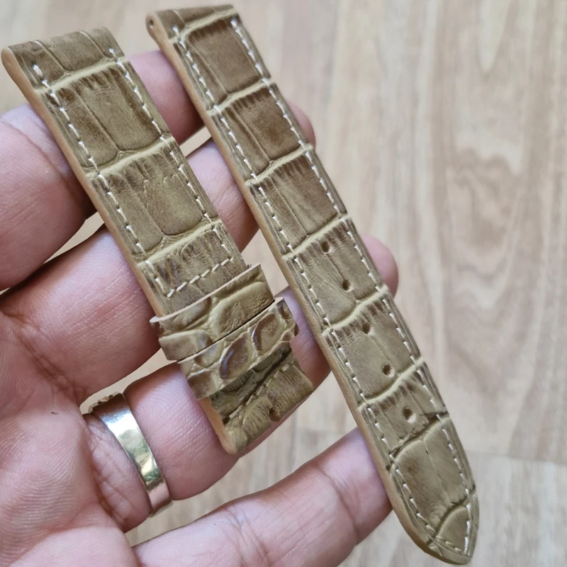 عکس شماره 3 : بند ساعت مچی مدل چرم طبیعی طرح کروکودیلی