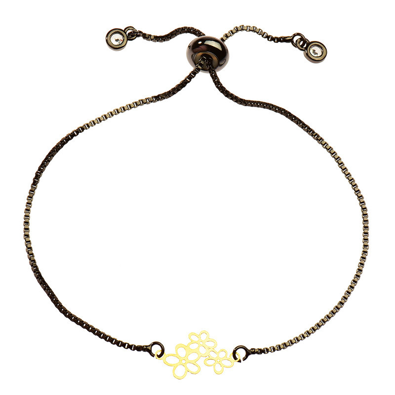 دستبند طلا 18 عیار زنانه الن نار مدل طرح سه گل ELN1199