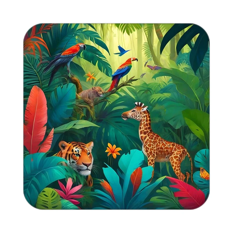 زیر لیوانی کاکتی طرح حیوانات رنگی مدل mp26466