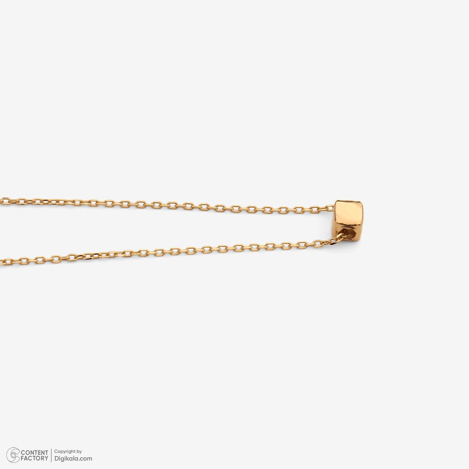 گردنبند طلا 18 عیار زنانه با زنجیر حلقهای (فلامینگو) وی گالری مدل تک مکعب کد NC3985 - - 8