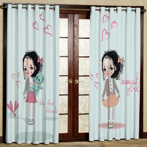 پرده مدل دختر مخمل پانچی کد 1257L سایز 140x280 سانتی متر