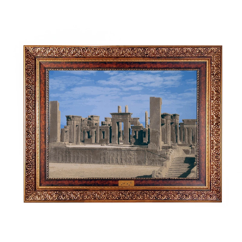 تابلو فرش ماشینی نقش نگار رضوی طرح آثار باستانی کد 537C