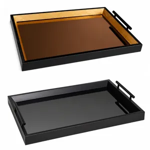 سینی دسته دار مدل کف شیشه ای سایز 40*30 سانتی متر بسته 2 عددی
