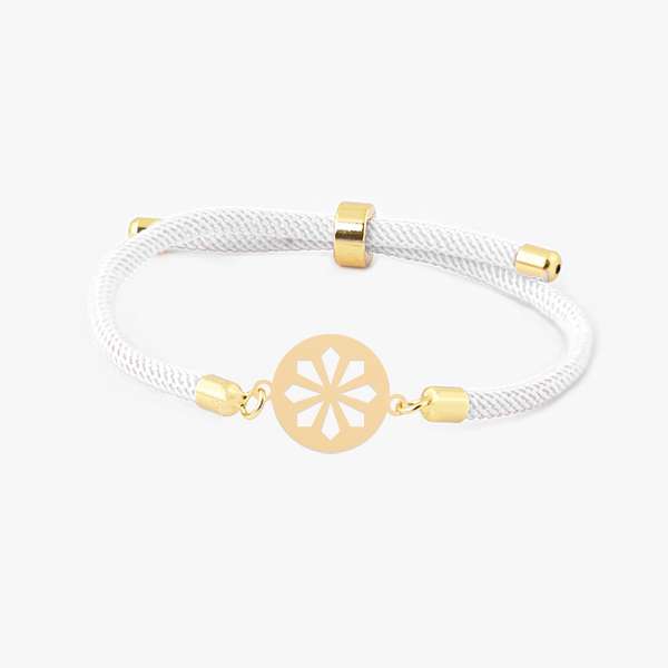 دستبند طلا عیار 18 زنانه مدل آسانسوری پلاک دار طرح گلبرگ