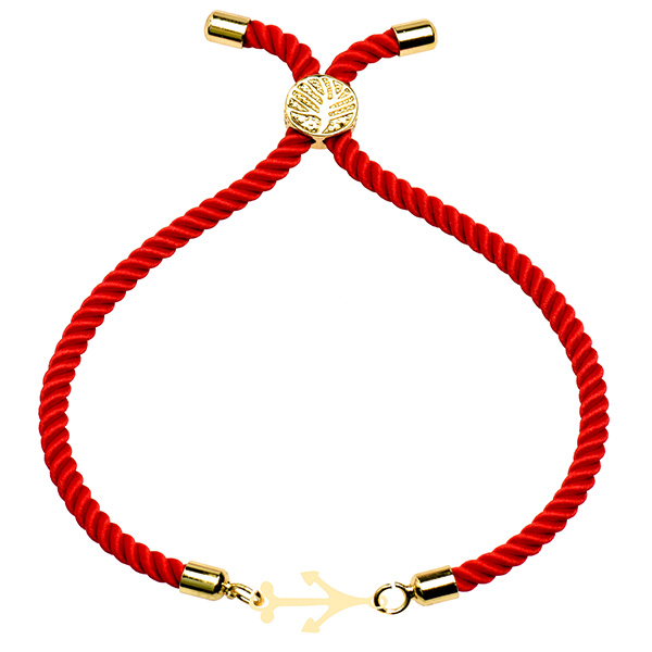دستبند طلا 18 عیار دخترانه کرابو طرح لنگر مدل Krd1559