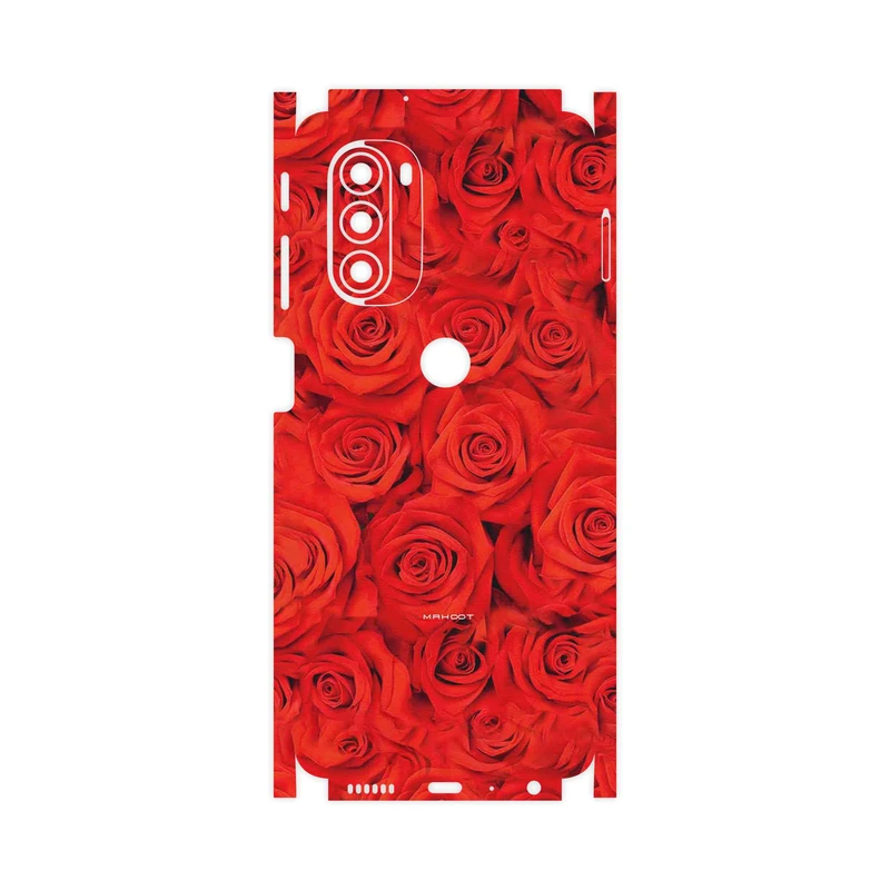 برچسب پوششی ماهوت مدل Red_Flower-FullSkin مناسب برای گوشی موبایل موتورولا Moto G51 5G