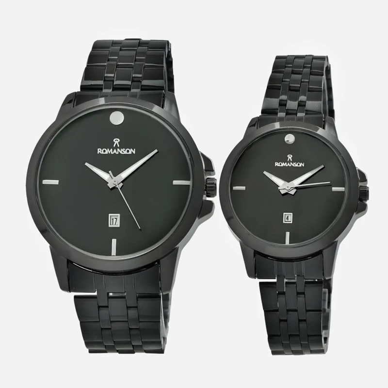 ست ساعت مچی عقربه ای زنانه و مردانه مدل کلاسیک کد 03