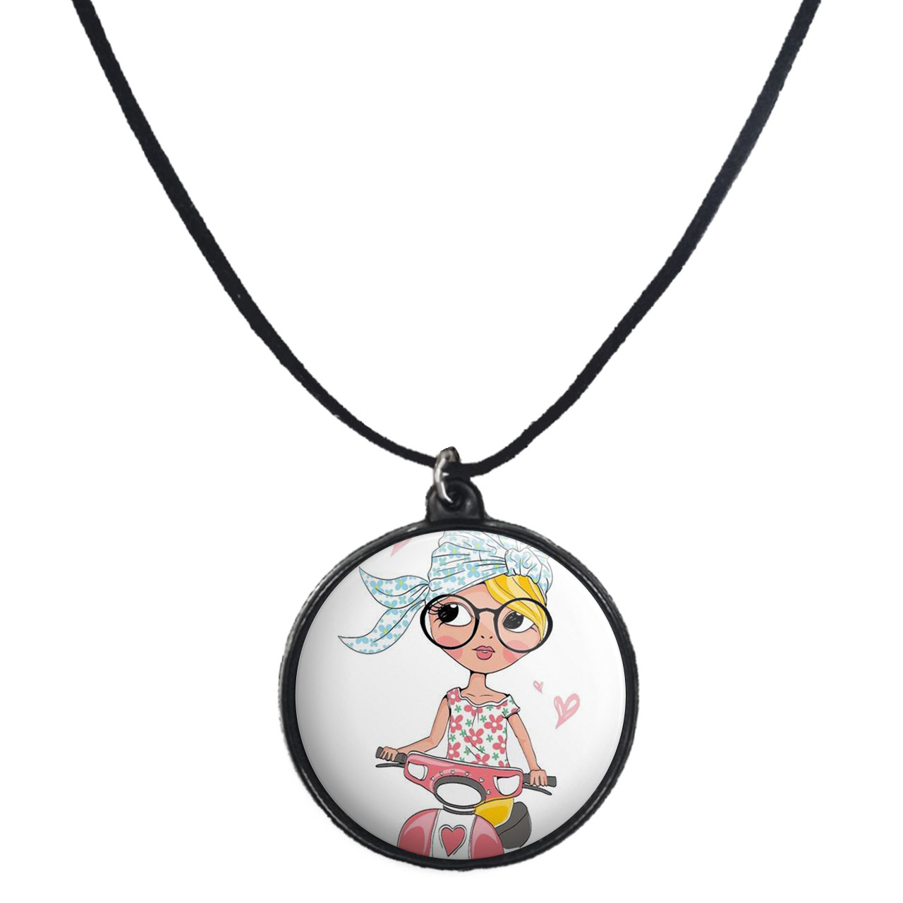 گردنبند پرمانه طرح دخترونه کد pmb.4525 مدل دو طرفه