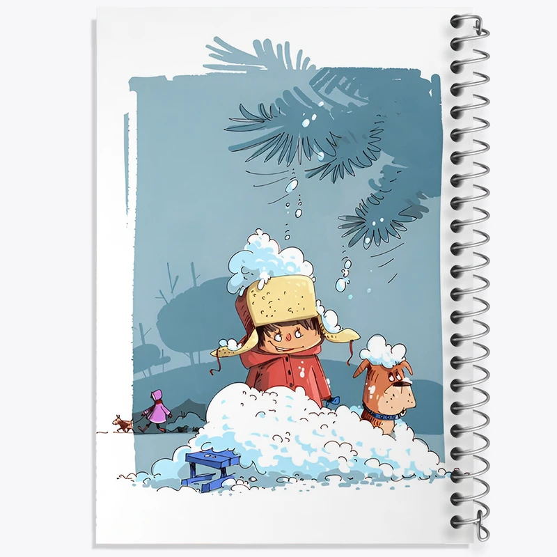 دفتر مشق 50 برگ خندالو طرح برف بازی کد F8350