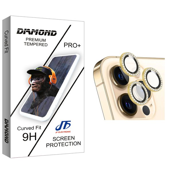 محافظ لنز دوربین جی اف مدل Diamond رینگی نگین دار مناسب برای گوشی موبایل اپل iPhone 13 Pro
