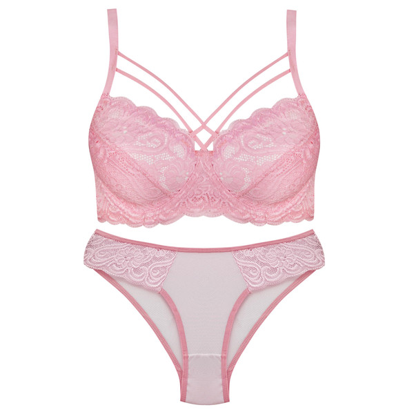 ست شورت و سوتین زنانه ماییلدا مدل فنردار هارنس کد 5165 رنگ صورتی