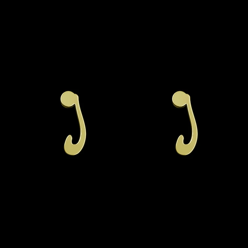 گوشواره طلا 18 عیار زنانه مدوپد مدل حرف J کد GA1-17117