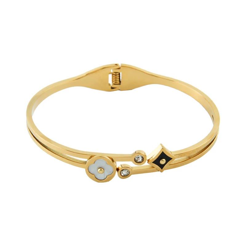 دستبند النگویی زنانه مدل نگین دار کد 1903