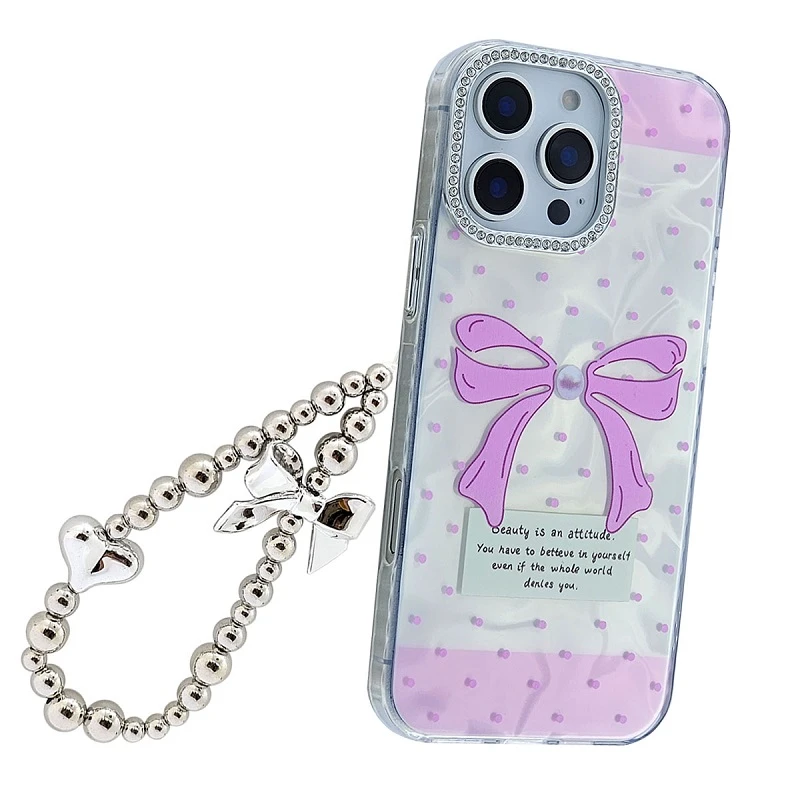 کاور موبایل کیس مدل ماربل طرح لنز نگین دار مناسب برای گوشی موبایل اپل Iphone 12 promax به همراه بند آویز