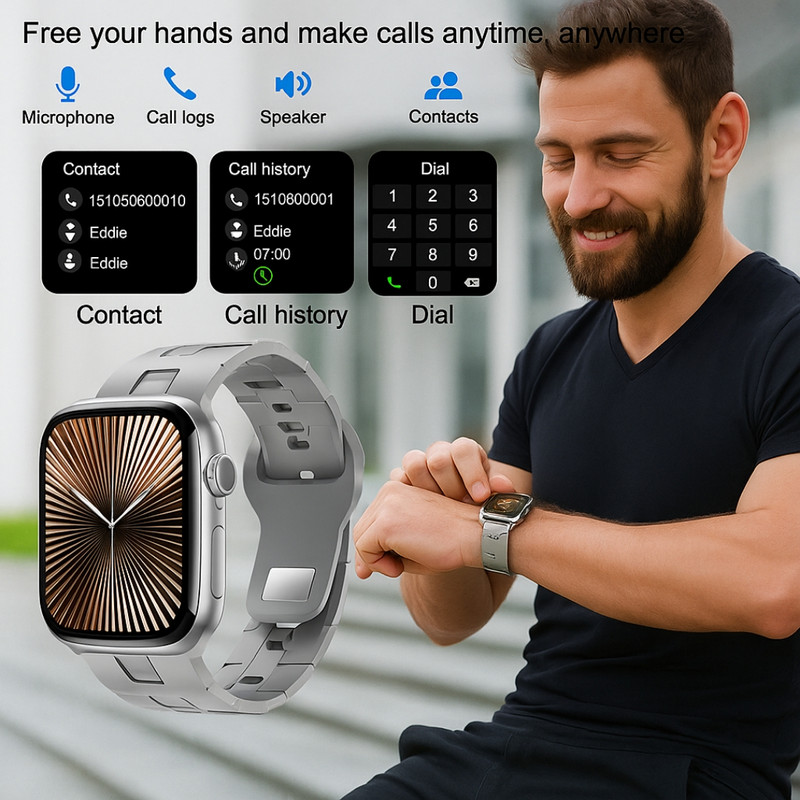 ساعت هوشمند 46 میلی متری مدل KS10 MAX با بند سیلیکونی به همراه ساعت کلاسیک و دستبند