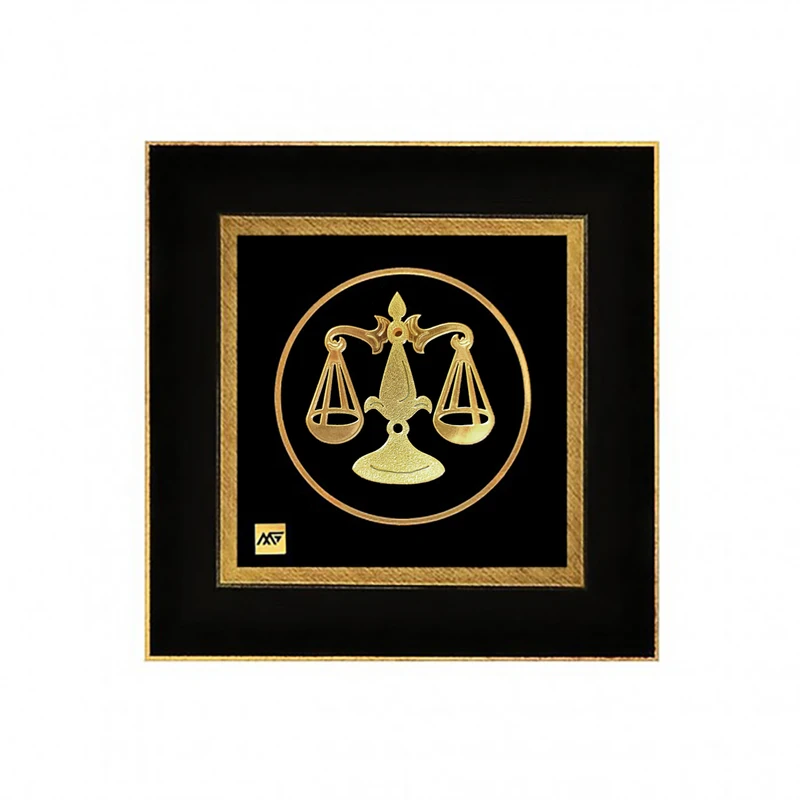 تابلو طلاکوب مارک گلد طرح ماه تولد مهر کدS07