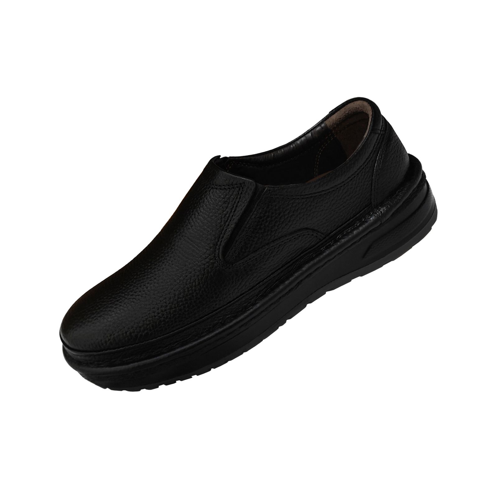 کفش طبی مردانه چرم تبریز مدل مطمئن رنگ مشکی  -  - 4