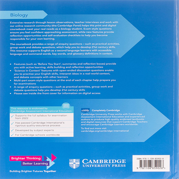کتاب Cambridge International AS & A Level Biology اثر Mary Jones انتشارات دانشگاه کمبریج کتاب Cambridge International AS & A Level Biology اثر Mary Jones انتشارات دانشگاه کمبریج