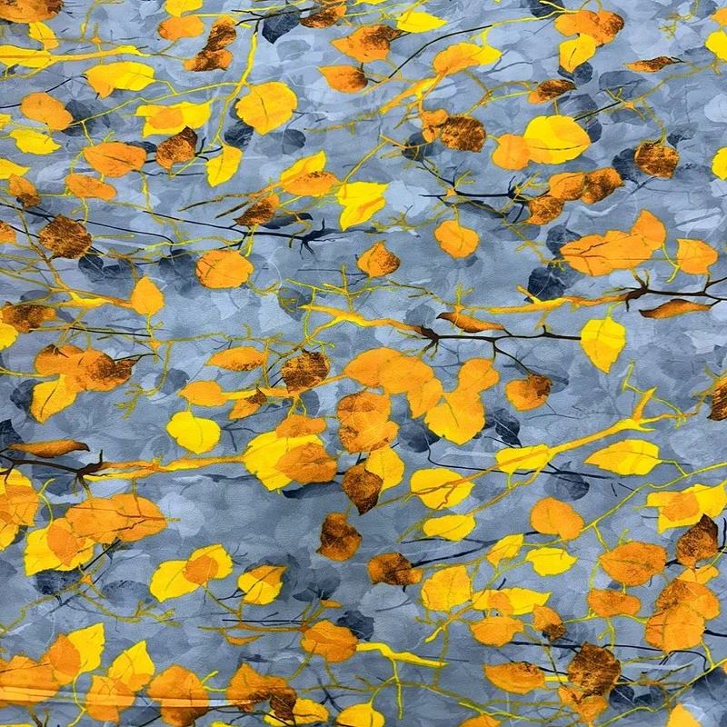 پارچه لباس عرض 1.5 متر مدل کرپ حریر رنگ زرد