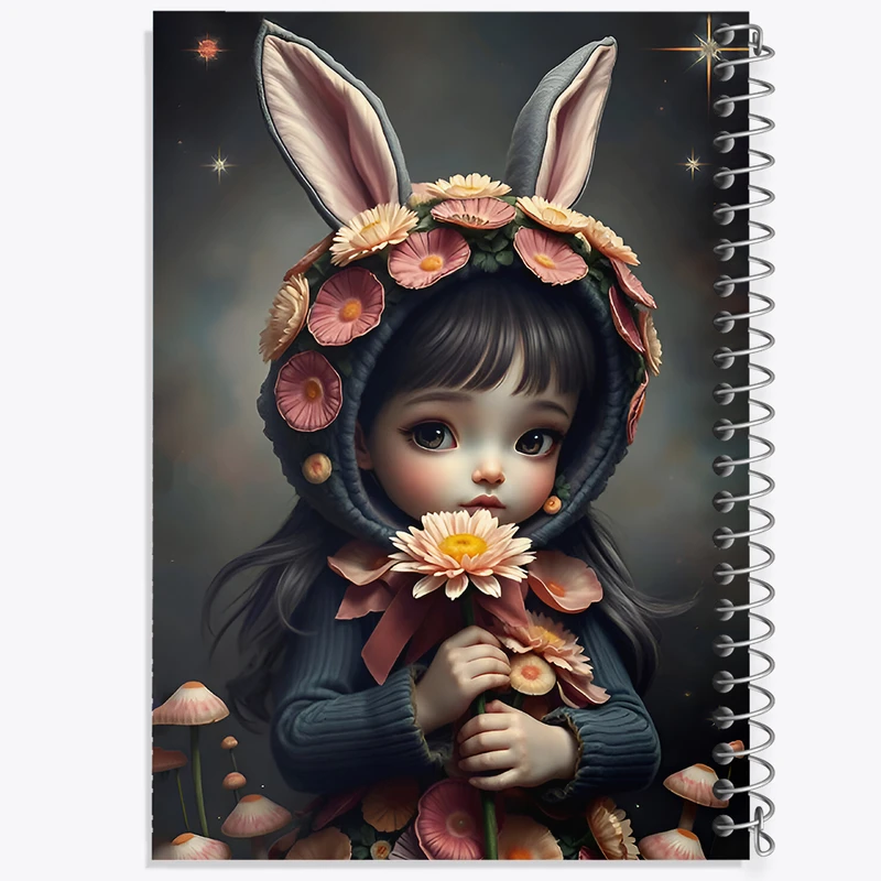 دفتر مشق 50 برگ خندالو طرح دخترانه کیوت کد F6677