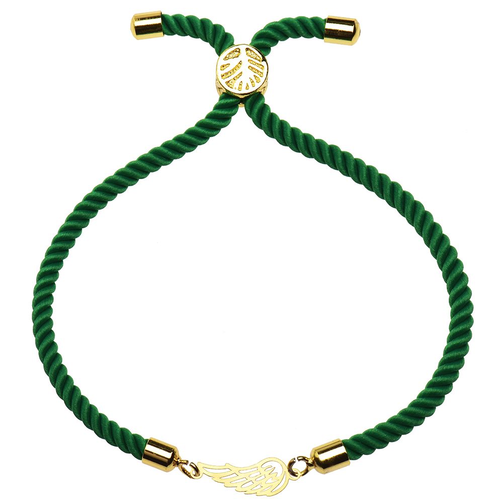 دستبند طلا 18 عیار زنانه کرابو طرح پر مدل Kr1450 -  - 1