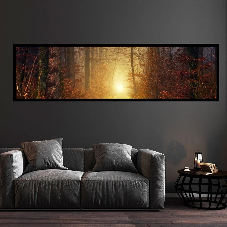 تابلو بکلیت طرح طلوع خورشید و جنگل مدل کشیده B-7584
