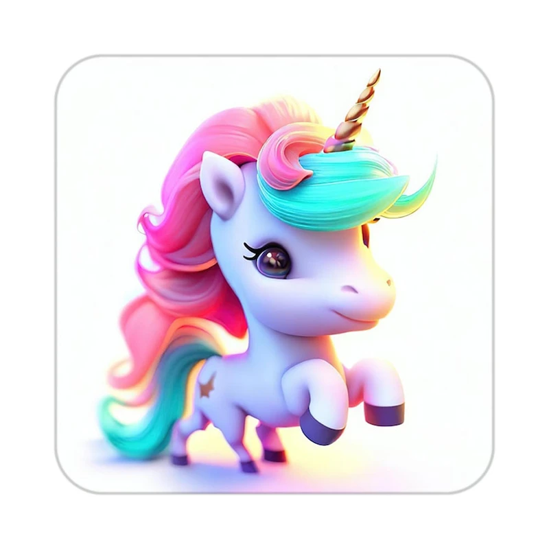 زیر لیوانی کاکتی طرح اسب تک شاخ و یونیکورن مدل mp33503